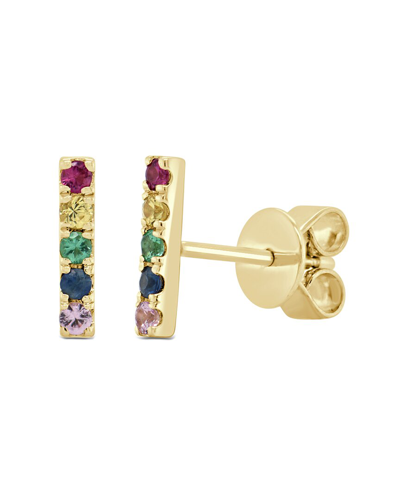 Sabrina Designs 14k 0.22 Ct. Tw. Ruby Bar Earrings In Gold