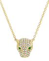 Sabrina Designs 14k 0.22 Ct. Tw. Diamond & Emerald Panther Necklace