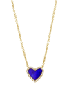 Sabrina Designs 14k 0.67 Ct. Tw. Diamond & Lapis Heart Necklace