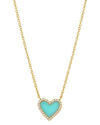 Sabrina Designs 14k 0.63 Ct. Tw. Diamond & Turquoise Heart Necklace