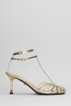 ALEVÌ JESSIE 075 SANDALS IN GOLD LEATHER