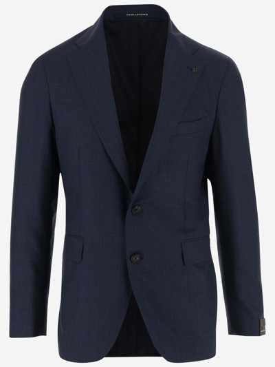 Tagliatore Wool Jacket In Blue