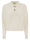 BRUNELLO CUCINELLI ENGLISH RIB COTTON POLO-STYLE JERSEY WITH JEWELLERY
