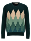 Ballantyne Beige/dark Green Long-sleeve Jumper In Green