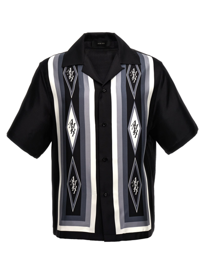 Amiri Diamond Bowling Shirt In Negro
