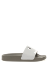 Stella Mccartney Shark-print Flat Slides In Gray