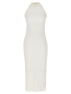 Balmain White Halter Midi Dress In White