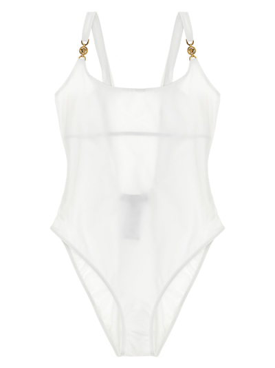 Versace Greca One-piece Swimsuit In White