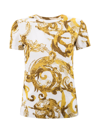Versace Jeans Couture White Watercolor Couture T-shirt In Baroque