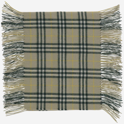 Burberry Cashmere Check Scarf In Hunter