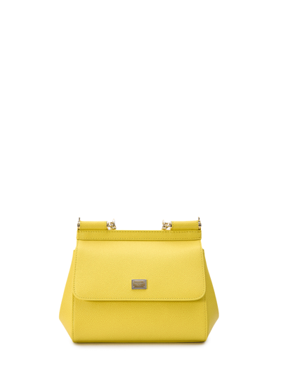 Dolce & Gabbana Small Sicily Bag In Yellow