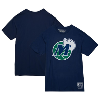 Mitchell & Ness Men's And Women's  Navy Dallas Mavericks Hardwood Classics Mvp Throwback Logo T-shirt