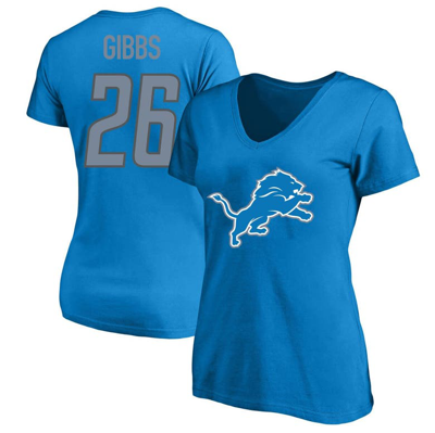 Fanatics Women's Jahmyr Gibbs Blue Detroit Lions Plus Size Fair Catch Name And Number V-neck T-shirt
