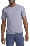 Nike Men's Trail Solar Chase Dri-fit Short-sleeve Running Top In Grey