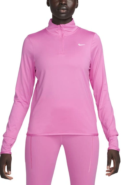Nike Women's Swift Element Uv Protection 1/4-zip Running Top In Red