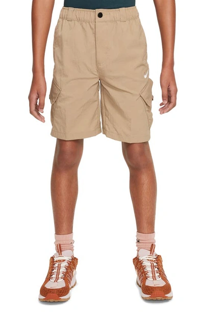 Nike Outdoor Play Big Kids' Woven Cargo Shorts In Brown