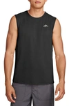 Nike Dri-fit Solar Chase Trail Running Sleeveless T-shirt In Black