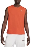 Nike Dri-fit Solar Chase Trail Running Sleeveless T-shirt In Orange