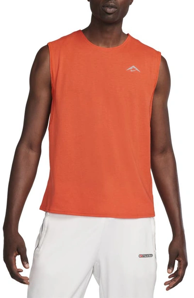 Nike Dri-fit Solar Chase Trail Running Sleeveless T-shirt In Orange