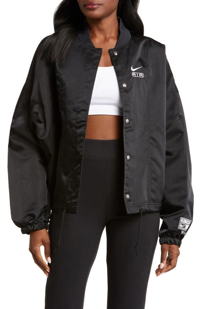 Nike Women's Air Oversized Woven Bomber Jacket In Black