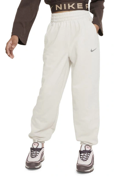 Nike Sportswear Big Kids' (girls') Dri-fit Loose Fleece Jogger Pants In Grey