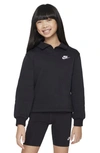Nike Sportswear Club Fleece Big Kids' (girls') Polo Top In Black