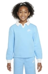 Nike Sportswear Club Fleece Big Kids' (girls') Polo Top In Blue