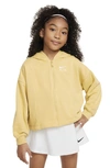 Nike Kids' Women's Air Girls' French Terry Full-zip Hoodie In Yellow