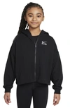 Nike Kids' Women's Air Girls' French Terry Full-zip Hoodie In Black