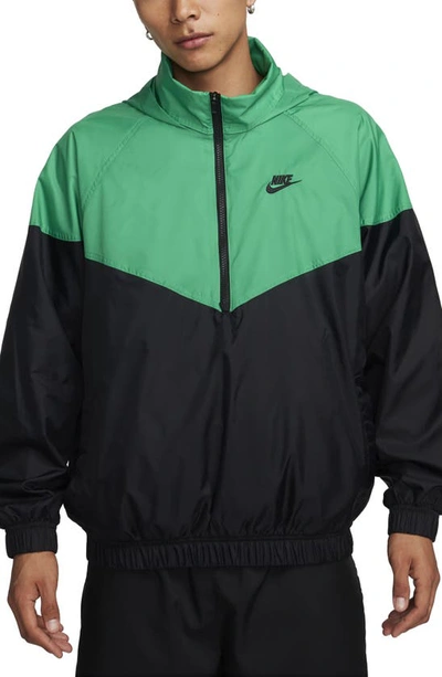 Nike Water Repellent Half Zip Pullover In Green