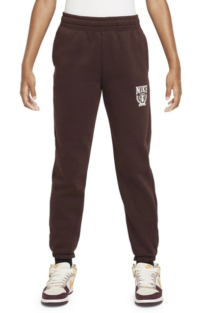 Nike Sportswear Big Kids' (girls') Oversized Fleece Pants In Brown