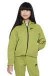 Nike Sportswear Tech Fleece Big Kids' (girls') Full-zip Hoodie In Green