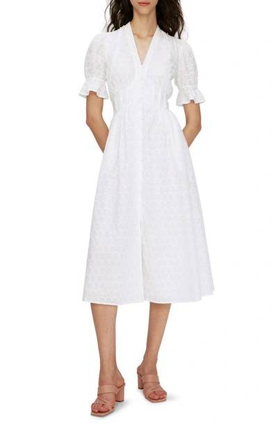 Diane Von Furstenberg Erica Eyelet A-line Dress In Ivory