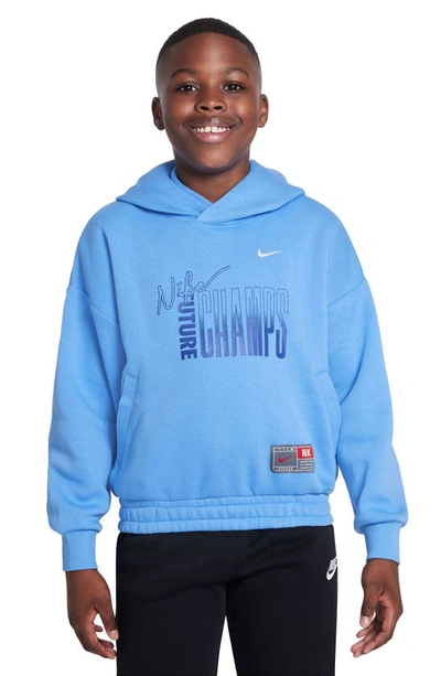 Nike Kids' Culture Of Basketball Hoodie In University Blue/ White