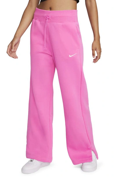 Nike Women's  Sportswear Phoenix Fleece High-waisted Wide-leg Sweatpants In Red