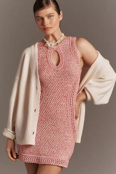 Significant Other Sleeveless Cutout Knit Mini Dress In Pink