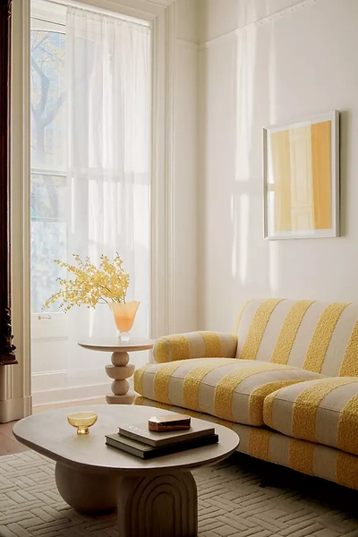 Anthropologie Cecilia Willoughby Two-cushion Sofa In Yellow