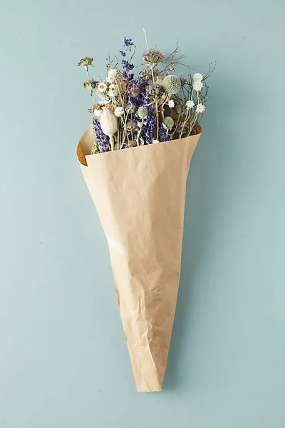 Terrain Preserved Blue Poppy Bouquet In Brown