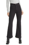 Rag & Bone Casey High Waist Ankle Flare Leg Jeans In Black