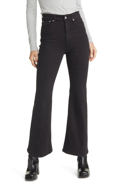 Rag & Bone Casey High Waist Ankle Flare Leg Jeans In Black