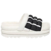 Ugg Maxi Genuine Shearling Lined Sandal In White/black