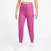 Nike Women's  Sportswear Tech Fleece Mid-rise Jogger Pants In Black/pink