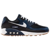 Nike Mens Midnight Navy White Blac Air Max 90 Mesh And Leather Low-top Trainers In Gum Medium Brown/white/midnight Navy