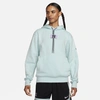 Nike Women's Sabrina Fleece Basketball Hoodie In Jade Ice/black