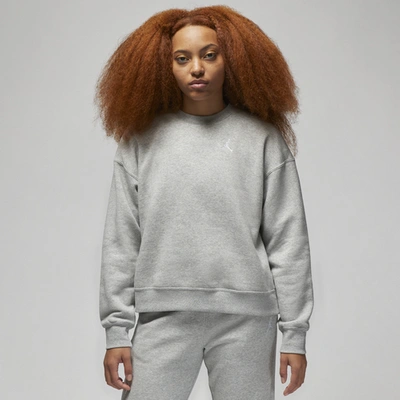 Jordan Women's  Brooklyn Fleece Crewneck Sweatshirt In Grey