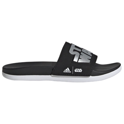 Adidas Originals Kids' Boys Adidas Adilette Comfort X Star Wars Slides In Black/silver Metallic/white