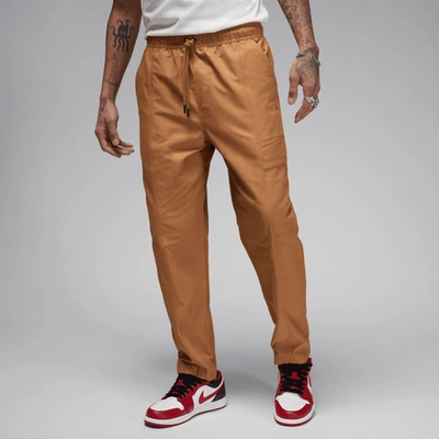 Jordan Mens  Essential Woven Pants In Legend Dark Brown/white