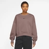 Nike Women's  Sportswear Phoenix Fleece Over-oversized Crew-neck Sweatshirt In Pink/black