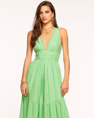 Ramy Brook Azalea Poplin Maxi Dress In Mineral Green | ModeSens
