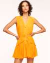 Ramy Brook Miley Sleeveless Button-front Mini Dress In Yuzu